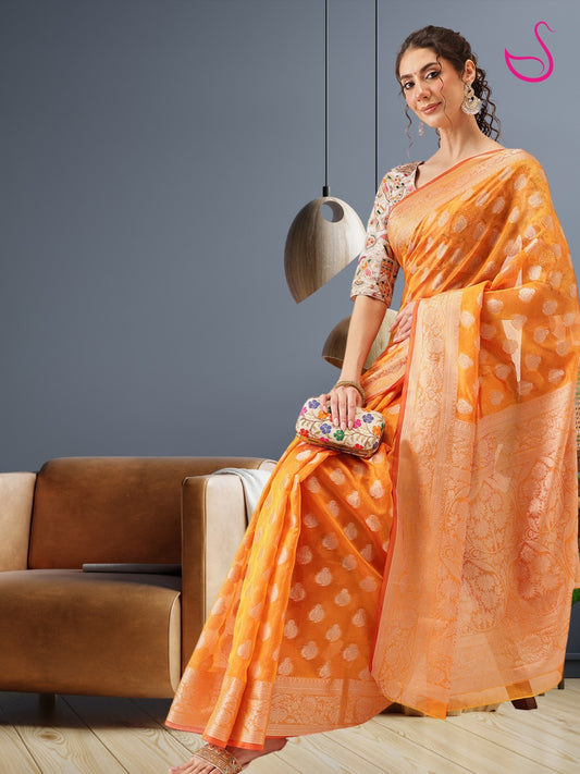 Sampriti – Golden Glow in Woven Splendor
