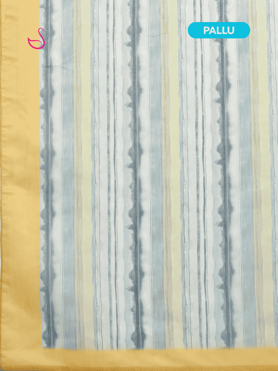 Blue Cotton Blend Saree with Striped Prints