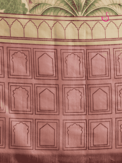 Multicolour Cotton Tissue Saree with Abstract Narrative Print