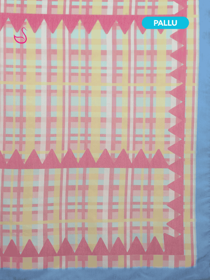 Multicolor Cotton Blend Saree with Geometric Prints