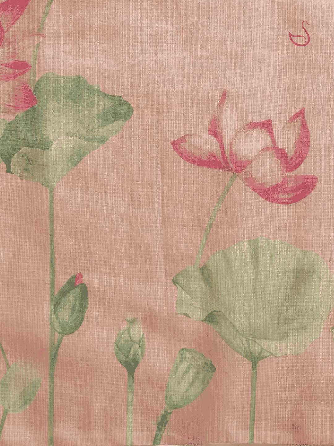Peach Tissue Silk Saree with Floral Prints