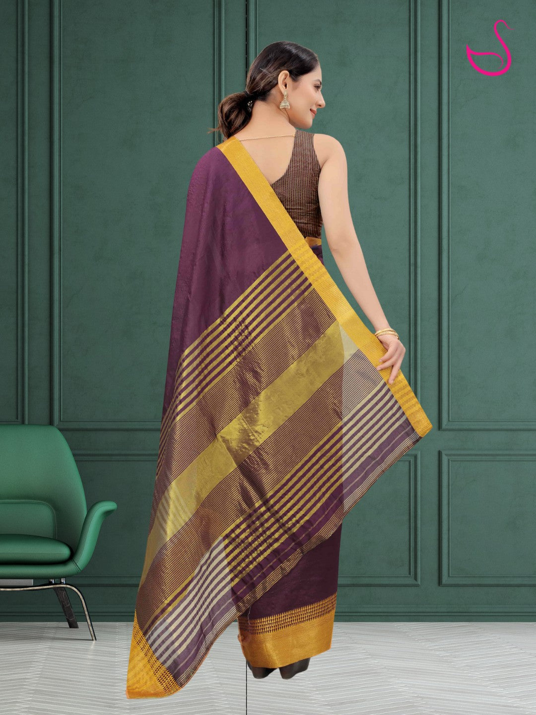Vamika – The Wine & Gold Poise