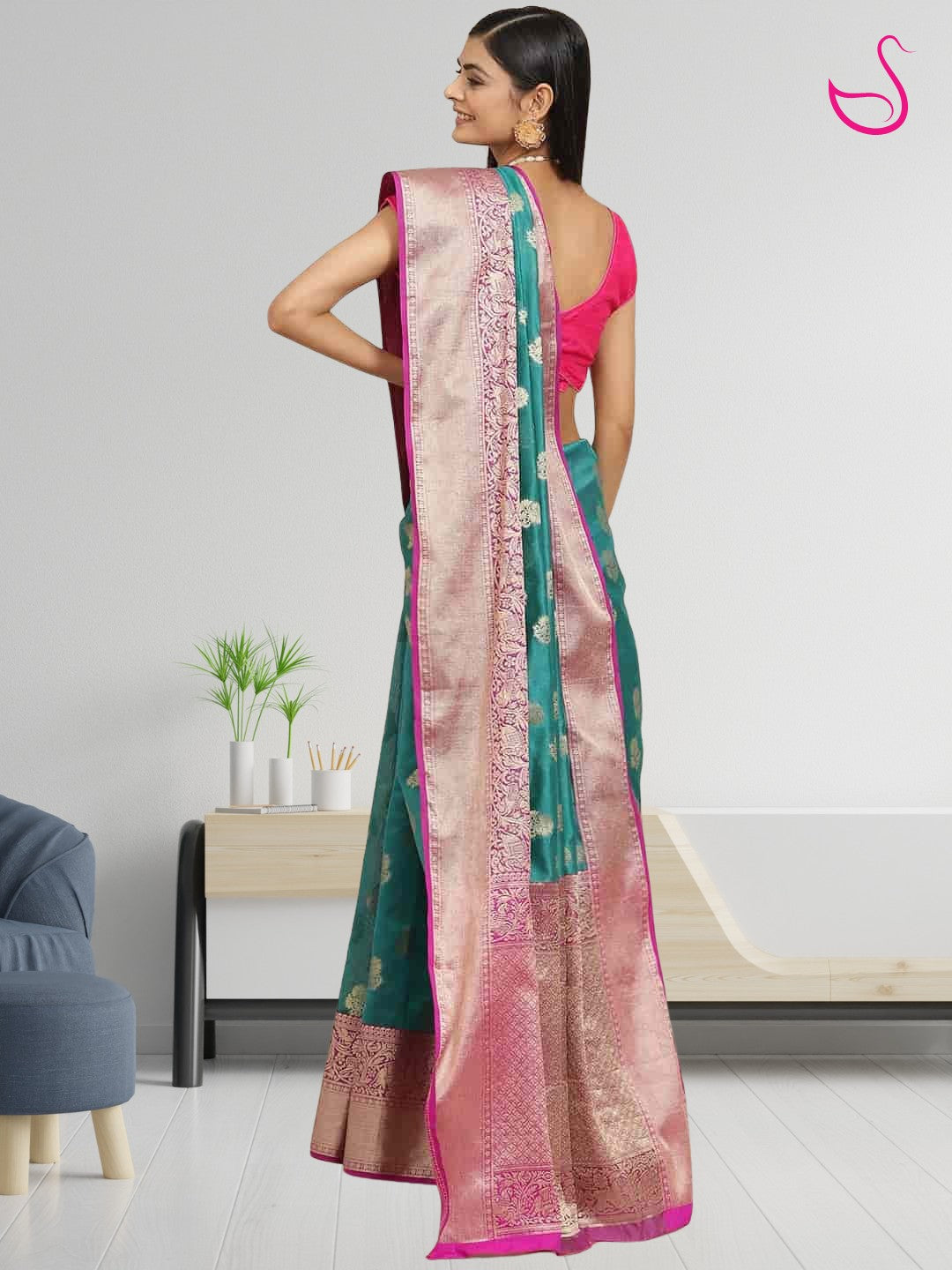 Pranithi – The Enchanting Teal Weave