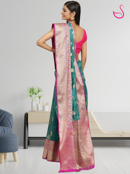 Pranithi – The Enchanting Teal Weave