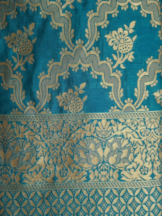 Iravya – The Teal Blue Chanderi Elegance