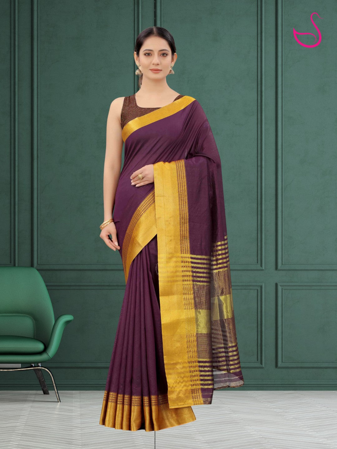 Vamika – The Wine & Gold Poise