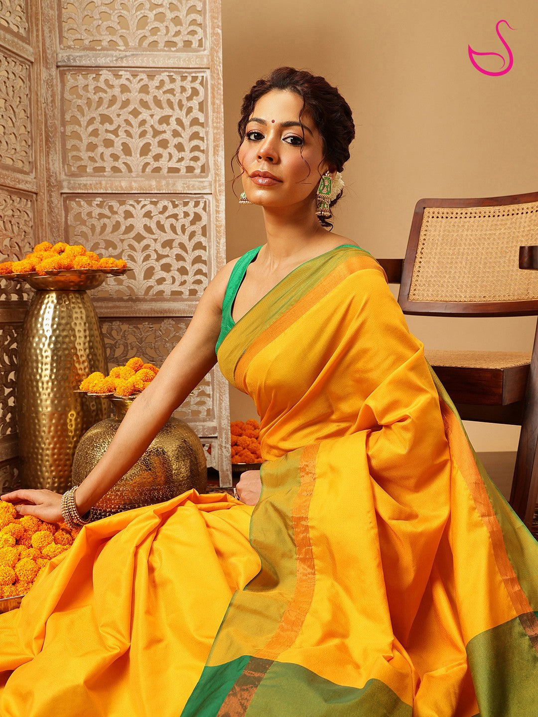 Sarvani - The Mustard Emerald Harmony