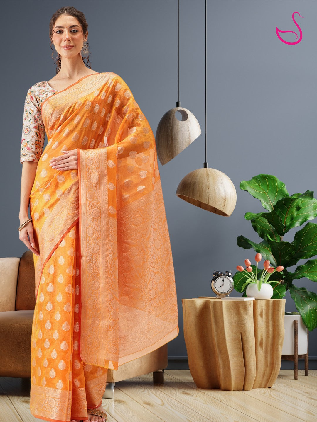 Sampriti – Golden Glow in Woven Splendor