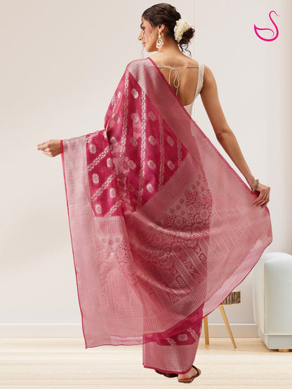 Ishanya – The Rose Pink Jaal Elegance