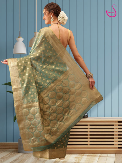 Elvina – Aqua Glow in Tissue Silk