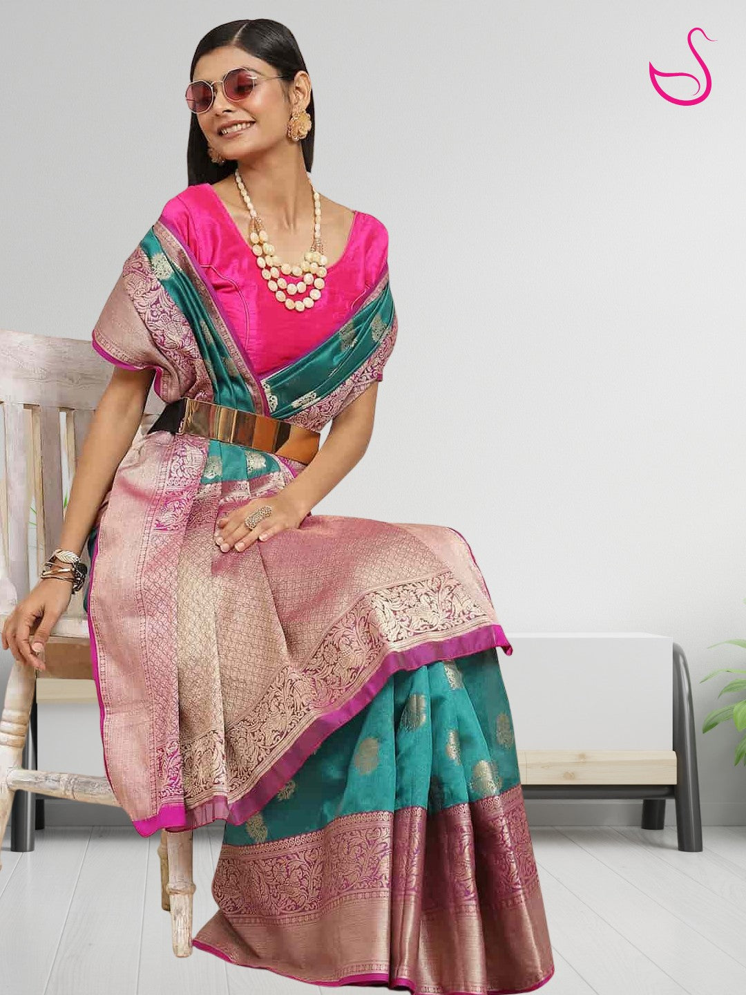 Pranithi – The Enchanting Teal Weave