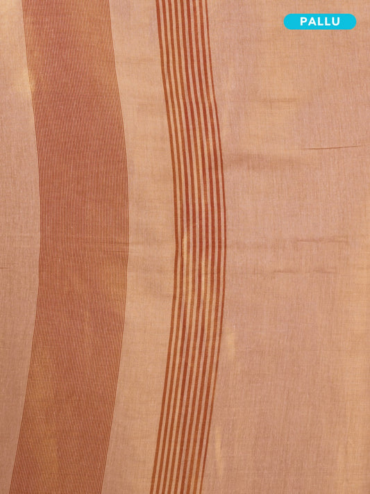 Peach gold fabric with decorative lines and 'Pallu' label on a beige background
